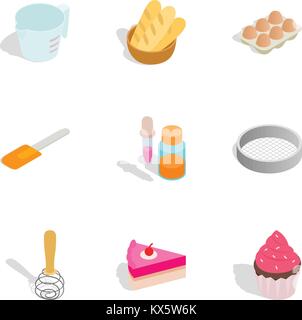 Confectionery icons, isometric 3d style Stock Vector