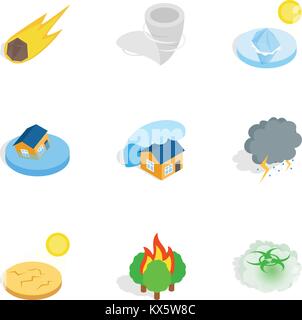 Civilization negative effects icons Stock Vector