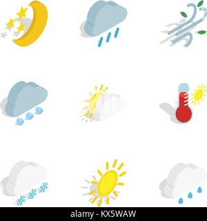 Forecast icons, isometric 3d style Stock Vector