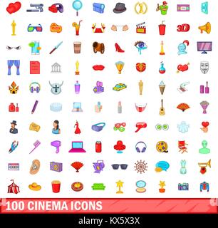 100 cinema icons set, cartoon style Stock Vector Image & Art - Alamy