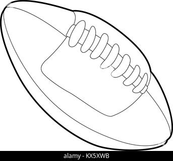 Rugby ball icon, outline style Stock Vector Art & Illustration, Vector