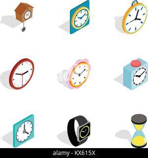 Watches icons, isometric 3d style Stock Vector