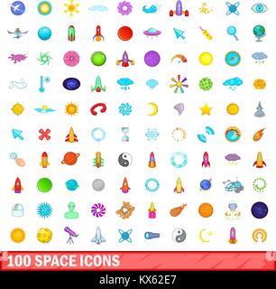 100 space icons set, cartoon style Stock Vector Image & Art - Alamy