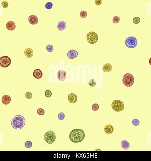 abstract vector vintage colored circles seamless pattern Stock Vector