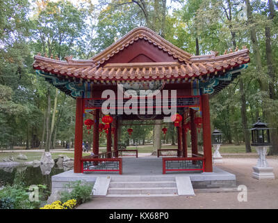 Traditional Chinese Tomb in Warsaw Outdoor Park in Warsaw Polan 2014 October Stock Photo