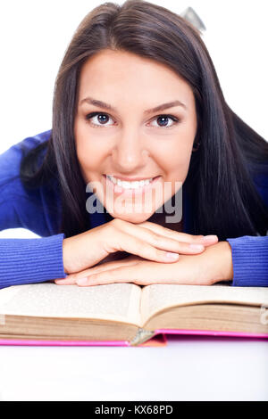portrait of young beautiful girl with book Stock Photo