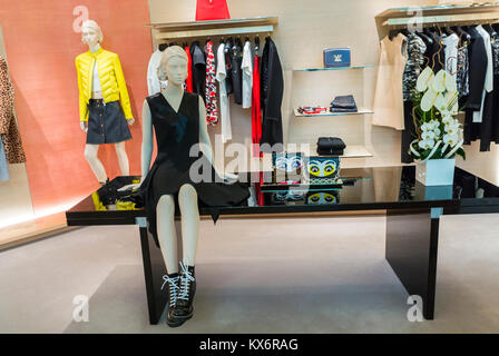 Women Clothing on Mannequins in a Luxury Fashion Store Louis