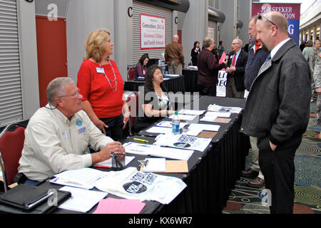 A 'Hiring Our Heroes' job fair was held April 17 at the Salt Palace Convention Center. The fair is one in a series of events to asssist military veterans and spouses to obtain employment or upgrade their current job situation. Photo by Lt. Col Hank McIntire Stock Photo