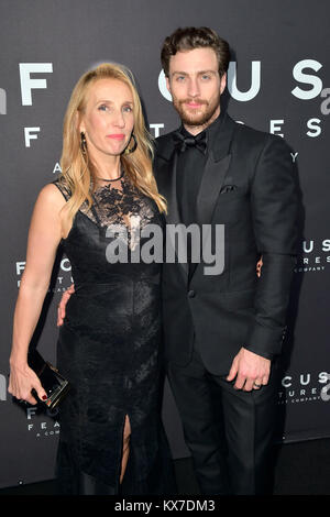 Beverly Hills, USA. 07th Jan, 2018. Sam Taylor-Johnson and her husband Aaron Taylor-Johnson attend the Focus Features Golden Globe Awards After Party on January 7, 2018 in Beverly Hills, California. Credit: Geisler-Fotopress/Alamy Live News Stock Photo