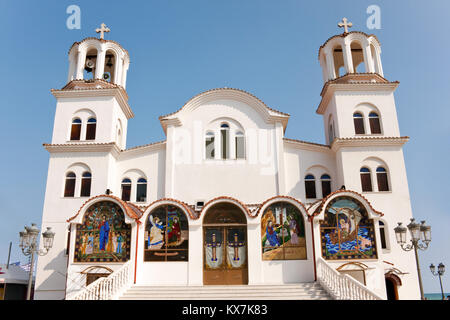 church in greece,  Agia Paraskevi, Paralia Stock Photo