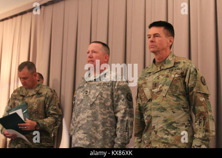 MSG Robert Eckles celebrated 29 years of service at his retirement ceremony conducted at the Utah National Guard headquarters in Draper, Utah. Stock Photo