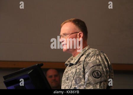 MSG Robert Eckles celebrated 29 years of service at his retirement ceremony conducted at the Utah National Guard headquarters in Draper, Utah. Stock Photo