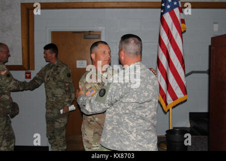 MSG Robert Eckles celebrated 29 years of service at his retirement ceremony conducted at the Utah National Guard headquarters in Draper, Utah. Stock Photo