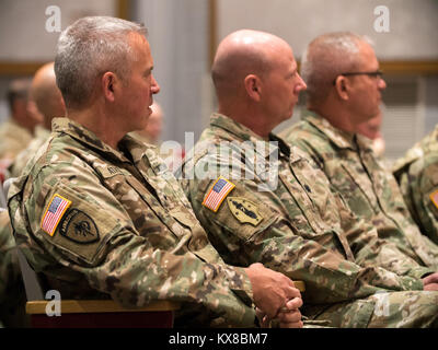 The 85th Civil Support Team conducted a change of command ceremony at Draper headquarters June 29, 2017. (U.S. Army National Guard photo by Sgt. Scott Vargas, 128th MPAD) Stock Photo