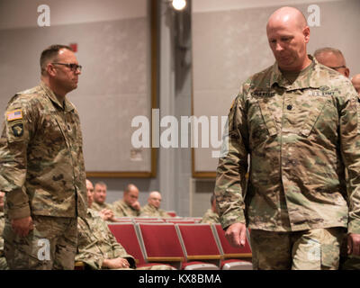 The 85th Civil Support Team conducted a change of command ceremony at Draper headquarters June 29, 2017. (U.S. Army National Guard photo by Sgt. Scott Vargas, 128th MPAD) Stock Photo