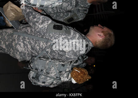 US army farewell before leaving for deployment Stock Photo