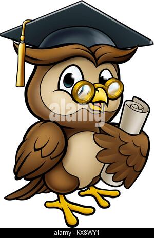 Wise Owl Graduate Character Stock Vector