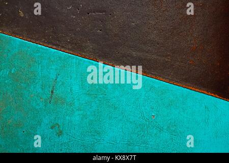 Weathered blue and turquoise leather/ vinyl background. Stock Photo