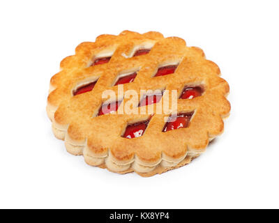 Cookie with jam isolated on white background Stock Photo