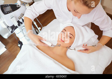Woman on facial skincare procedure.  Stock Photo