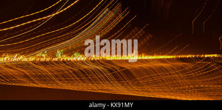 Abstract light lines on black Stock Photo