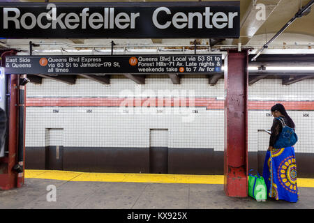 Rockfeller Center subway station, NY Stock Photo