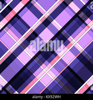 purple and pink checked diagonal striped pattern background Stock Photo