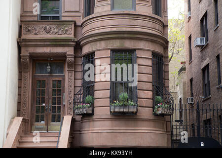 A 'brownstone' house in Manhattan, NY Stock Photo