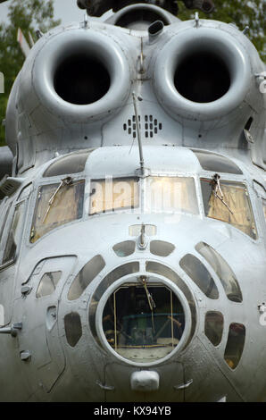 A Mil Mi-22 (also known as Mi-6A) heavy helicopter on display in the Monino museum near Moscow. Stock Photo