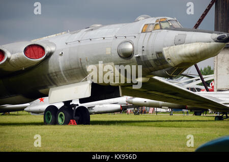 A Myasishchev M-4 strategic bomber on display at the Monino museum near Moscow. Stock Photo