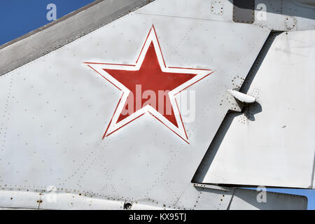 A Mig-31 fighter on display in the Togliatti museum of technics, oblast of Samara. Stock Photo