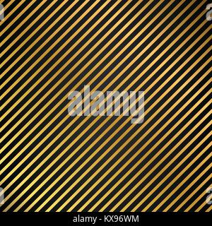 Oblique lines seamless gold metal texture striped background on black background vector Stock Vector