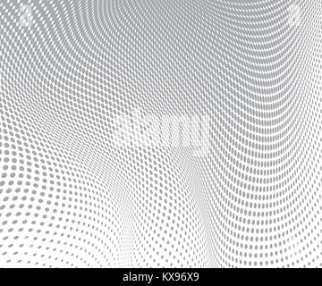 gray circles on white background. Halftone wave texture. Vector illustration. Stock Vector