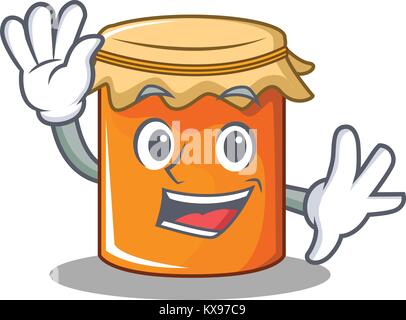 Waving jam character cartoon style Stock Vector