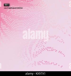 halftone wave on pink background abstract vector Stock Vector