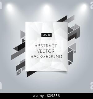 Abstract background low polygon vector background with graphic geometric triangle triangle template with spotlight shine for print ad, magazine, broch Stock Vector
