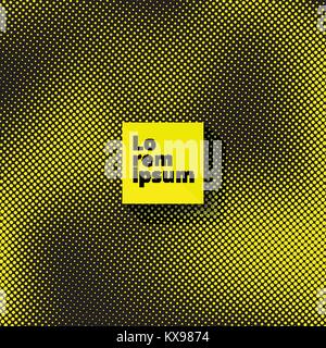 Pop Art seamless pattern. yellow dots on Black background. Halftone color dots. Vector Illustration, copy space Stock Vector