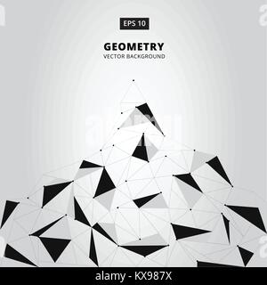 Geometric background pattern mountain design silhouette. Black line vector illustration Stock Vector