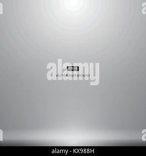 Smooth Dark grey white with Black vignette studio room background with light shines from above. vector Stock Vector