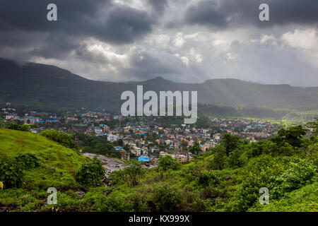 Monsoon landscapes around Tamhini Ghat and Mulshi Dam in western ghats of Pune, Maharashtra, India. Stock Photo