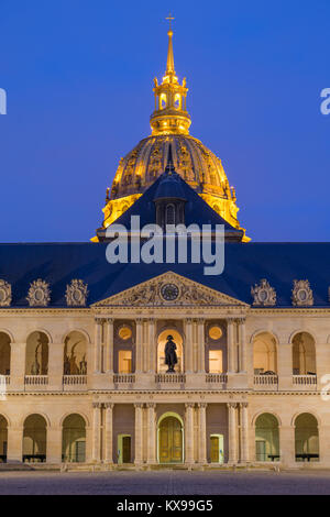 Evening view of Les Invalides in Paris France Stock Photo