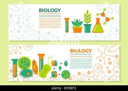 Scientific biological banner Stock Vector