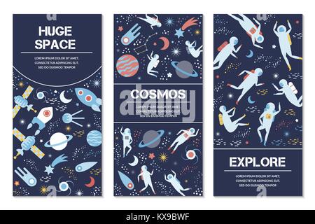 vector banners on space theme Stock Vector