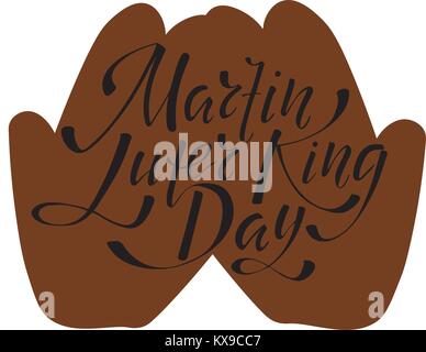 Martin Luter King day - hand lettering inscription to design, black and white ink calligraphy, vector illustration Stock Vector