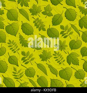 Leaves of Plants, Seamless Stock Vector