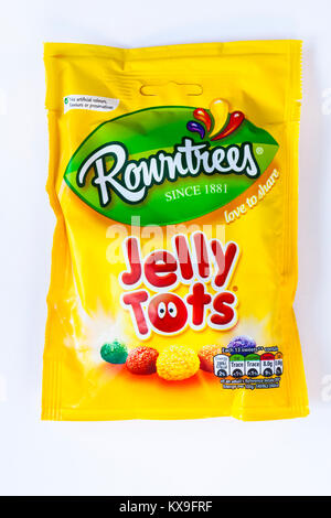 Packet of Rowntrees Jelly Tots sweets isolated on white background Stock Photo