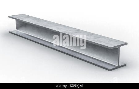 steel beam on white background 3d rendering image Stock Photo