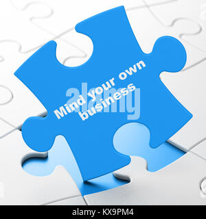 Business concept: Mind Your own Business on puzzle background Stock Photo