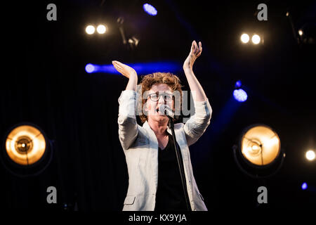 The popular and award-winning Danish singer and songwriter Marie Key performs a live concert at the Danish music festival Skanderborg Festival 2014 / Smukfest. Denmark 06/08 2014. Stock Photo