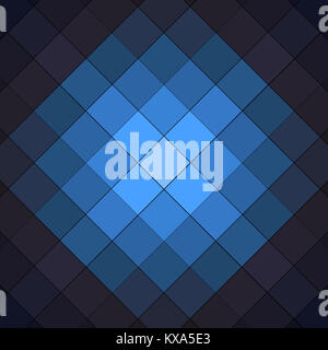 blue and grey checkered background cube pattern Stock Photo